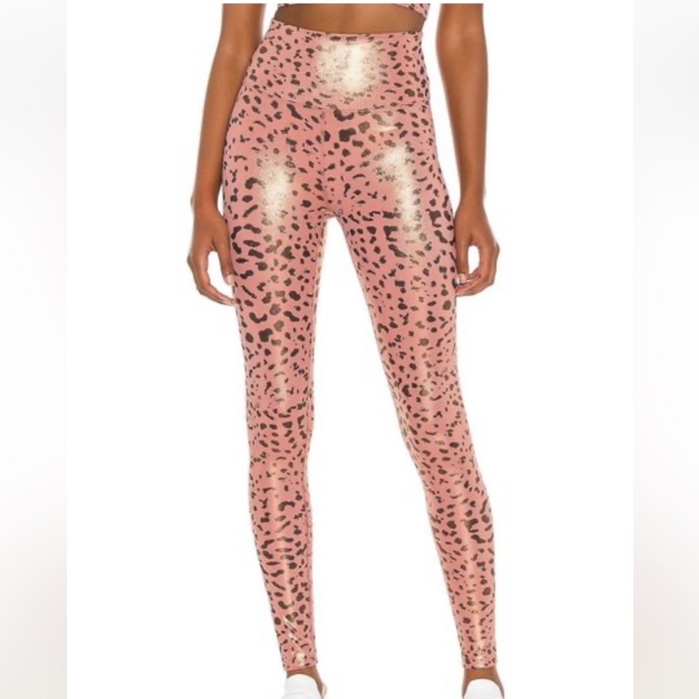 Beach Riot Piper Legging in Old Rose Leopard